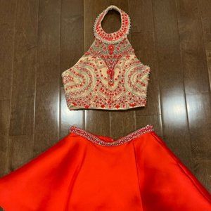 Juliet Cocktail Dress Orange Red